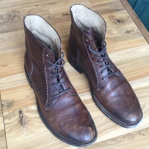 Frye Oliver Lace Up boots, dark brown, size 11